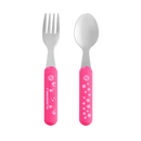 Kit de Cubiertos de Acero Inoxidable Hot & Cold Rosa Fun Fisher-Price
