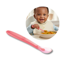 Cuchara de comida divertida 100 % silicona, 1 pieza, color rosa
